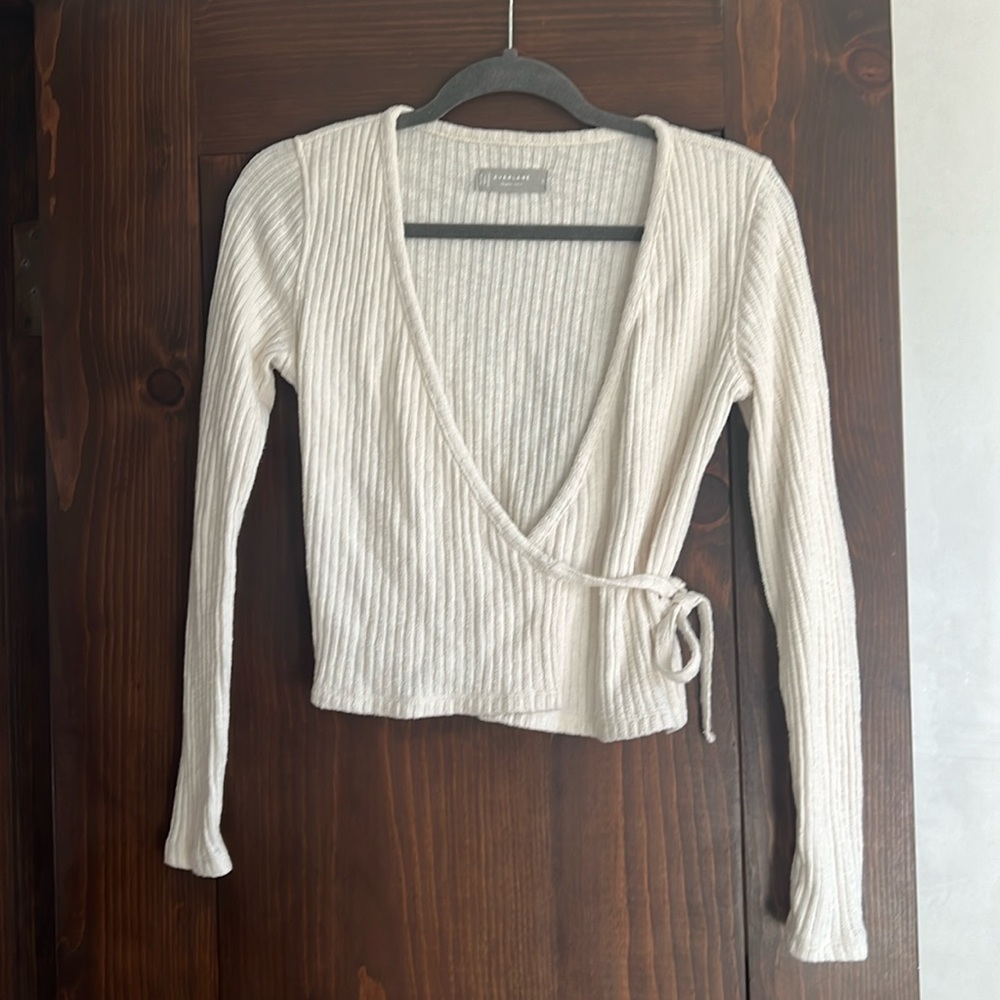 Everlane Rib Knit Wrap Top